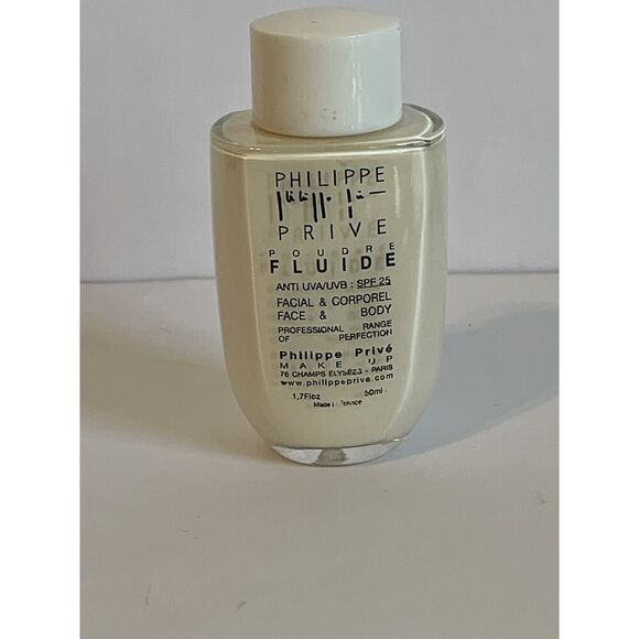 VTG Philippe Prive Foundation Makeup French Face Body Glass Jar Poudre Fluide - Picture 3 of 8